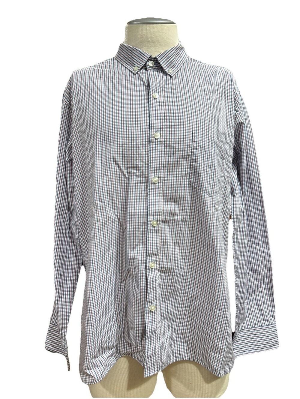 Van Heusen Never Tuck Men’s Long Sleeves Button Down Shirts XL/TG/XG 17 - 17 1/2